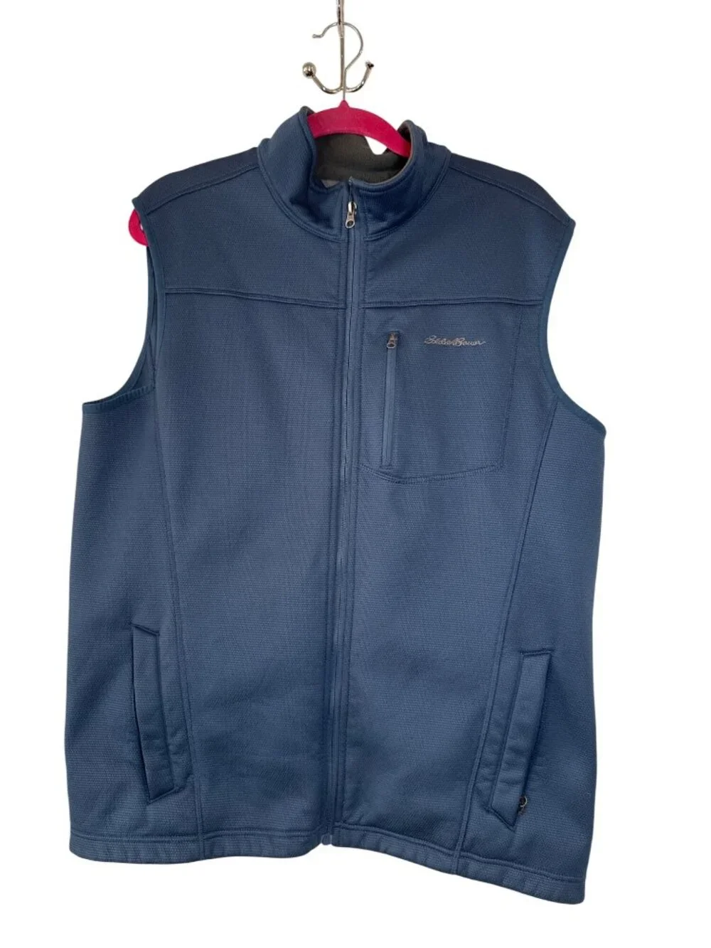 Eddie Bauer Men's TL Blue Full-Zip Vest With Pockets Gorpcore Outdoors